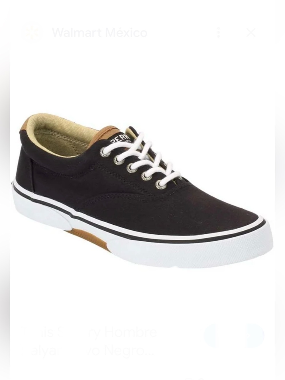 Sperry Men's Halyard Black Canvas Sneakers